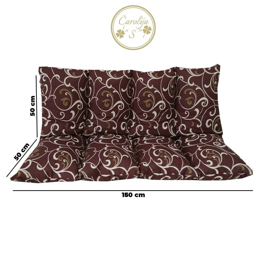 Jastuk Za Baštensku Ljuljašku 150 x 50 x 50 cm Brown ORNAMENT - dodatni pogled