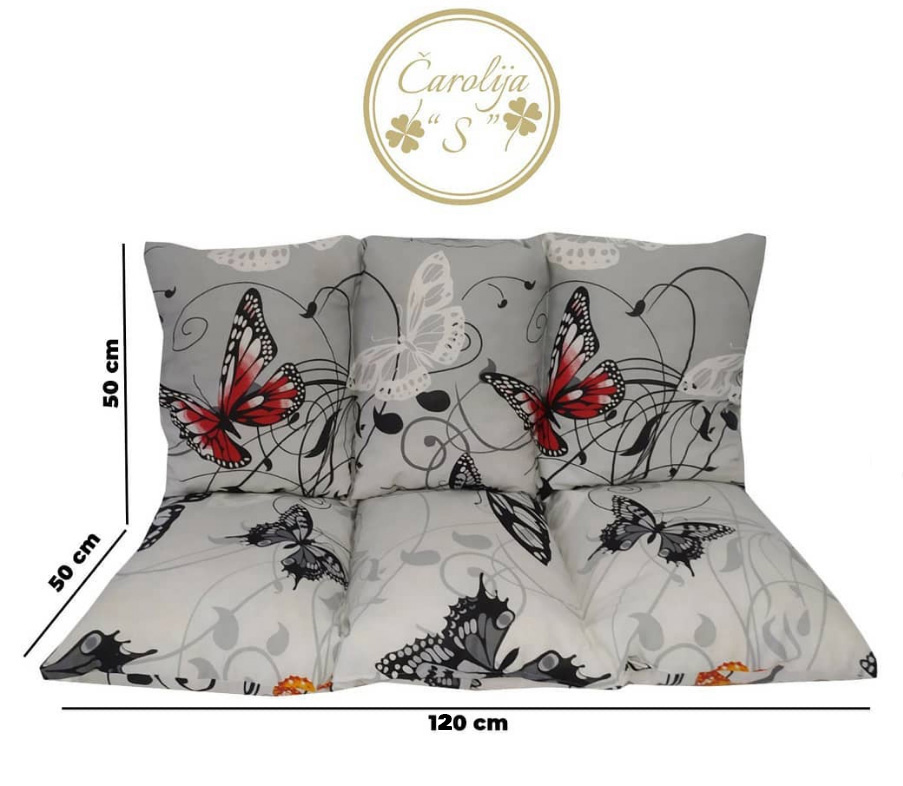 Jastuk Za Baštensku Ljuljašku 120 x 50 x 50 cm BUTTERFLY - dodatni pogled