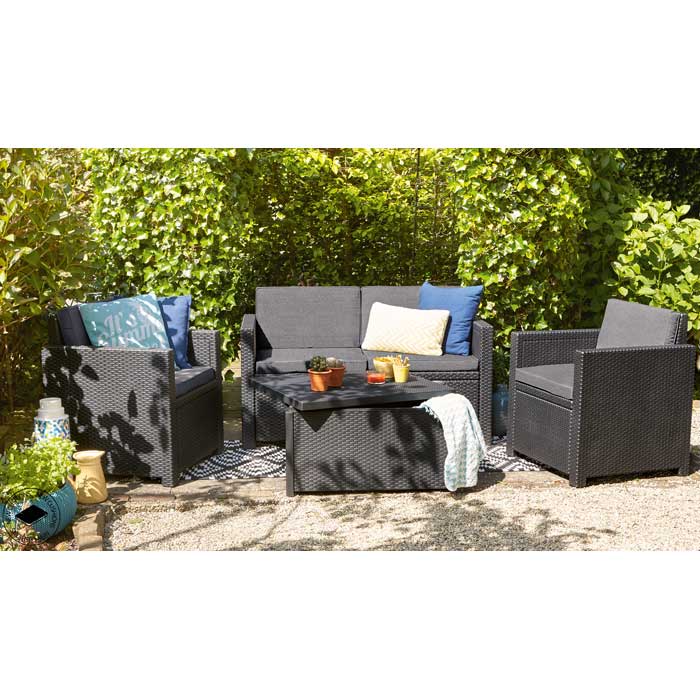 Baštenska garnitura Monaco sa box stolom Grafit - dodatni pogled