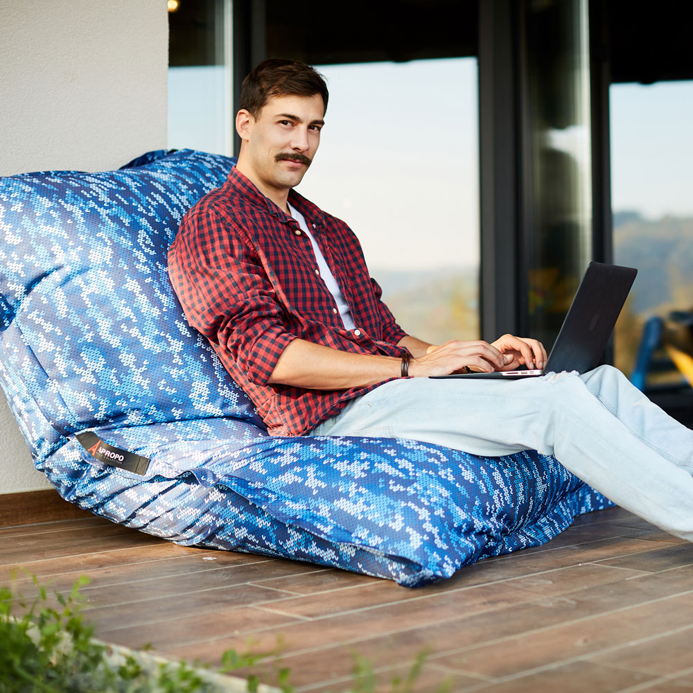 Lazy bag fotelja XXL Blue Pixel - dodatni pogled