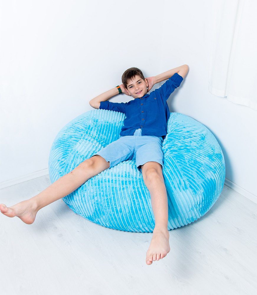 Lazy Bag fotelja Kids Štraftica plava - dodatni pogled