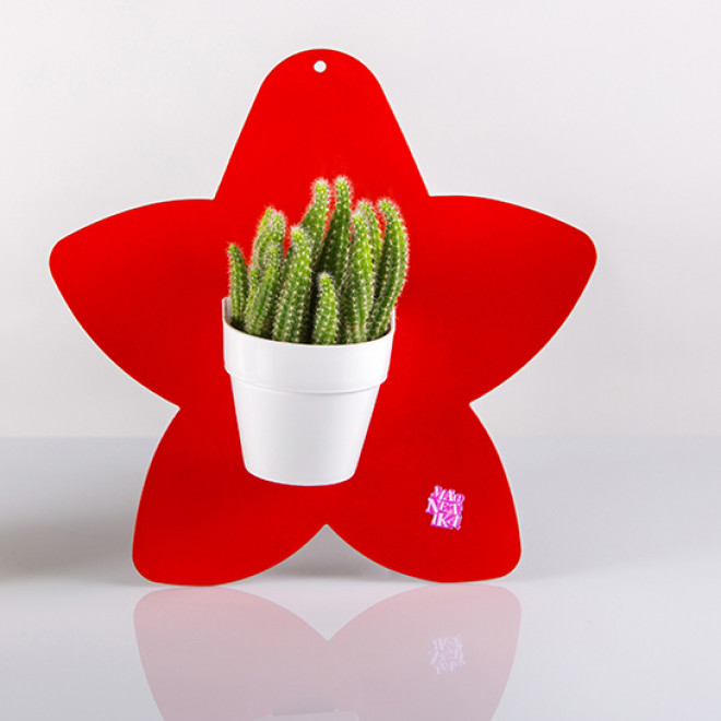 Zidni metalni panel za Magnetika saksije Zvezda 20x20 crvena - dodatni pogled