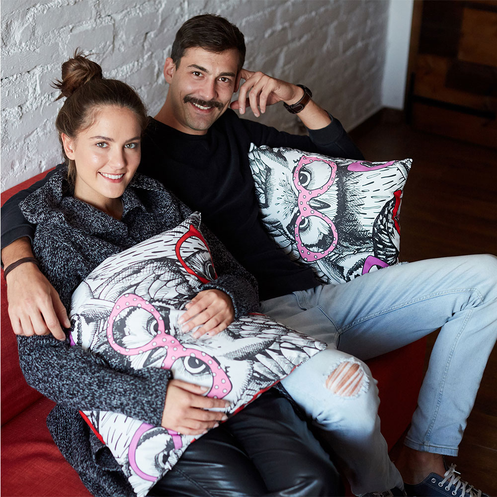 Dekorativni plišani jastuk Owl 50x50 - dodatni pogled