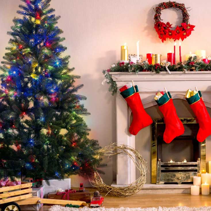 Novogodišnja jelka sa višebojnim LED osvetljenjem 150cm KMF6/150 - detalj