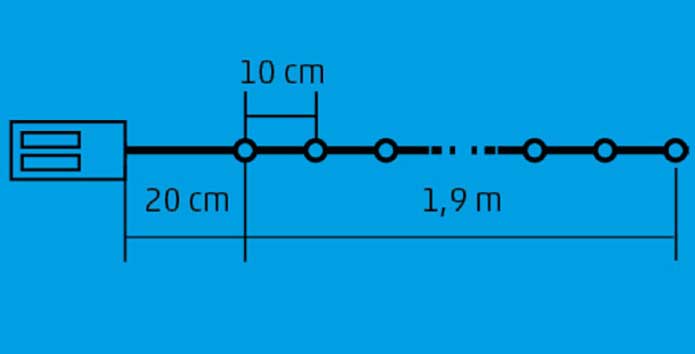 Dekorativne lampice na baterije 20 LED ML20/WW - detalj