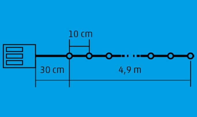 Dekorativne lampice na baterije 50 LED ML50/WW - detalj