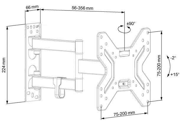 ECG Zidni nosač za TV 17-42 inča 200x200 LD174201 - detalj