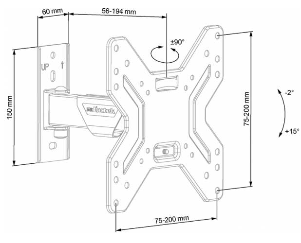 ECG Zidni nosač za TV 17-42 inča LD174202 - detalj