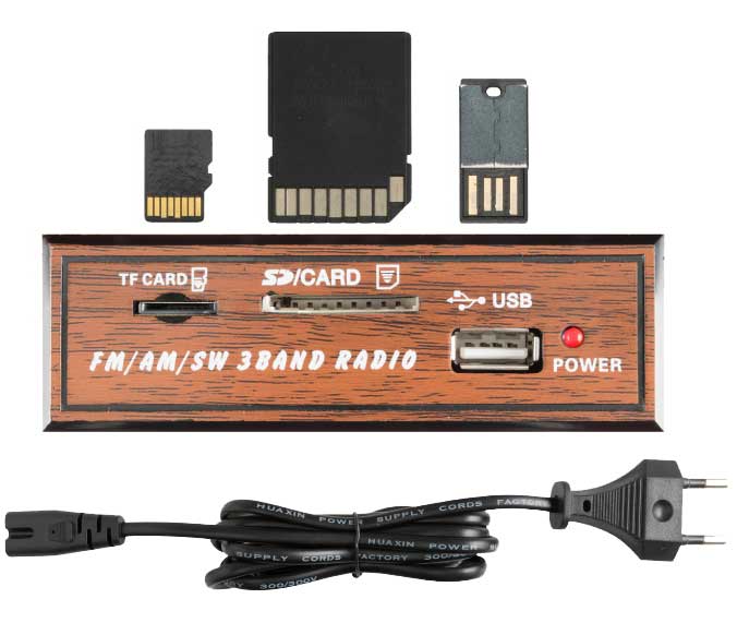 Prenosni multimedijalni retro FM radio prijemnik BT USB Mp3 RRT3B - detalj