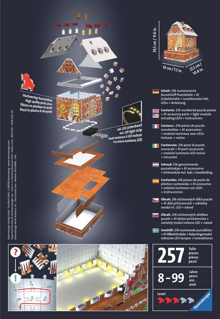 Ravensburger 3D Puzzle Slagalica - Medena kućica 11237 - detalj