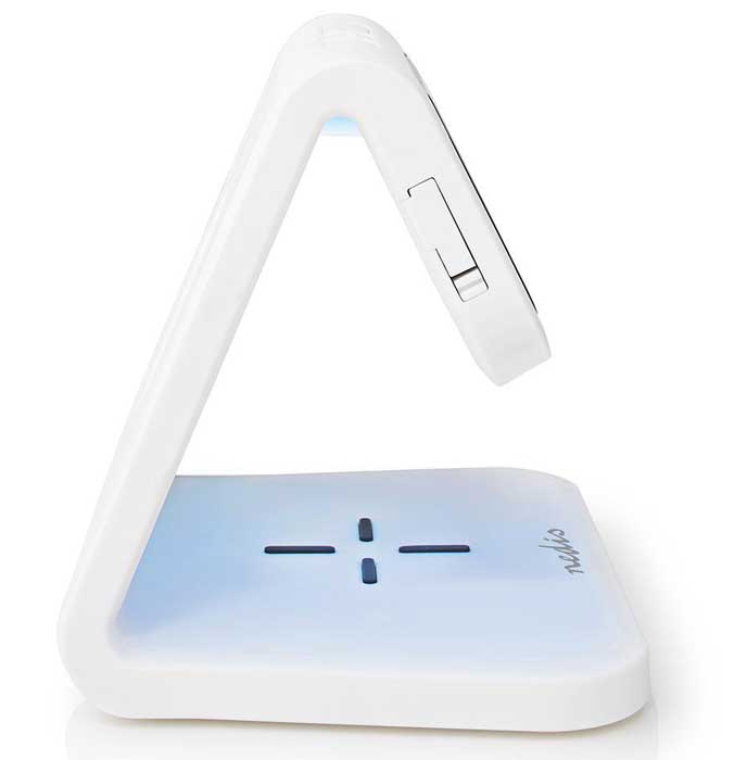 Stoni sat sa alarmom i bežičnim Qi punjačem za telefon Nedis WCACQ10W1WT - detalj