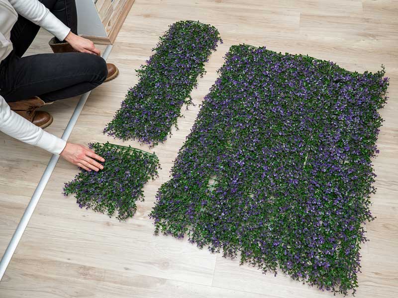 Dekorativna zidna obloga sa PVC lišćem Lavanda 1x1m - detalj