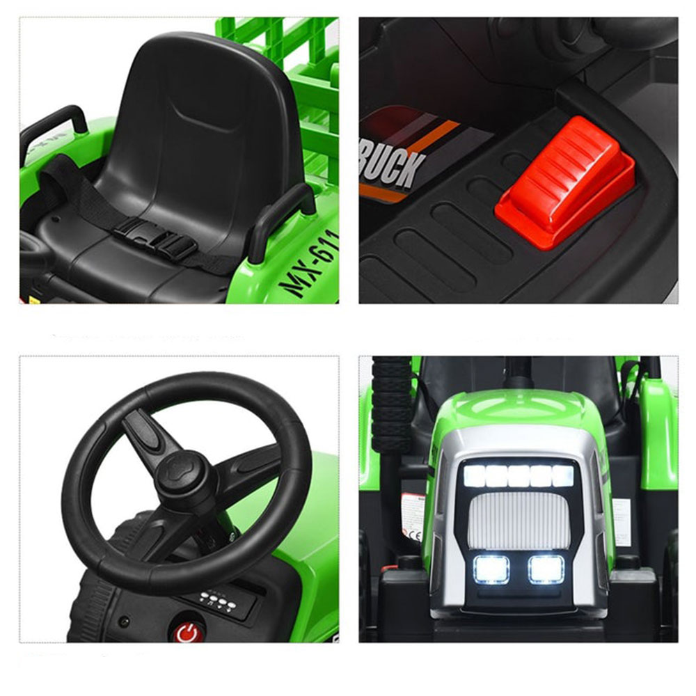 Dečiji traktor na akumulator MX-611 zeleni - detalj