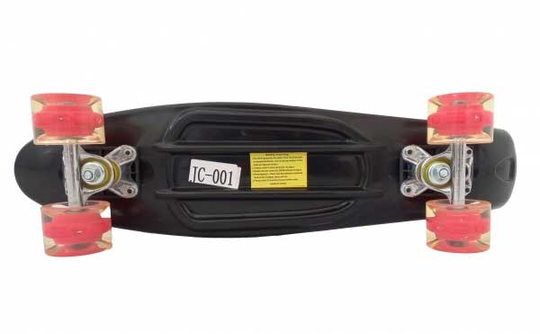 Dečiji skejtbord sa svetlećim točkovima TS-001 Crni - detalj