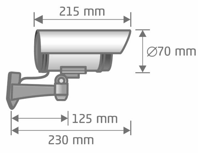 Lažna kamera za video nadzor sa solarnim napajanjem HSK130 - detalj