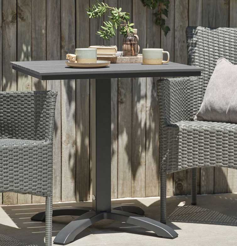 Baštenski Sto Hob 70x70 Siva - detalj