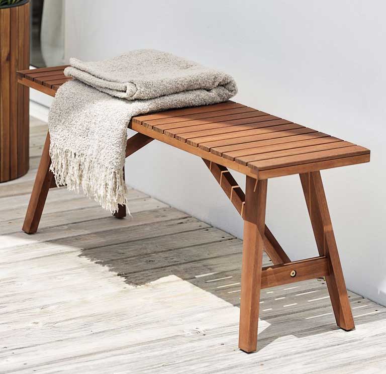 Drvena baštenska klupa Eukka - detalj