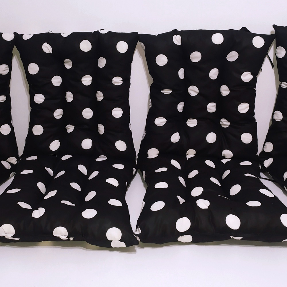 Pamučni Jastuk sa Naslonom Za Stolicu 60 x 120 cm Big Dots BW - detalj