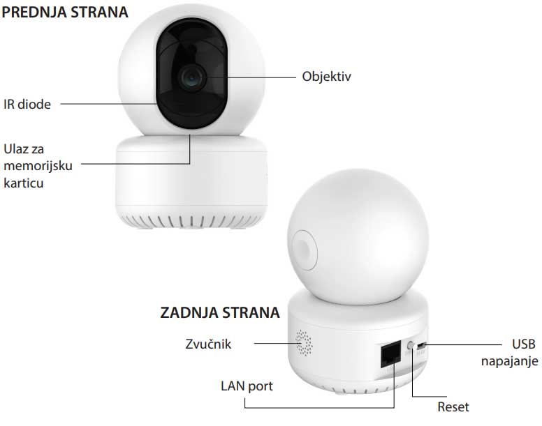 IP Wi-Fi kamera za video nadzor sa dvosmernom komunikacijom i noćnim režimom rada WFIP-6385 - detalj