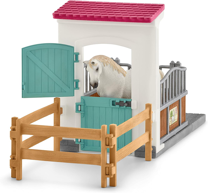 Schleich Horse Club figure - Boks za konje sa konjem - produžetak za štalu 42569 - detalj