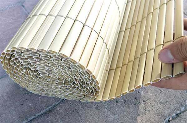 Ograda od veštačkog bambusa - 2m x 3m Bež - detalj