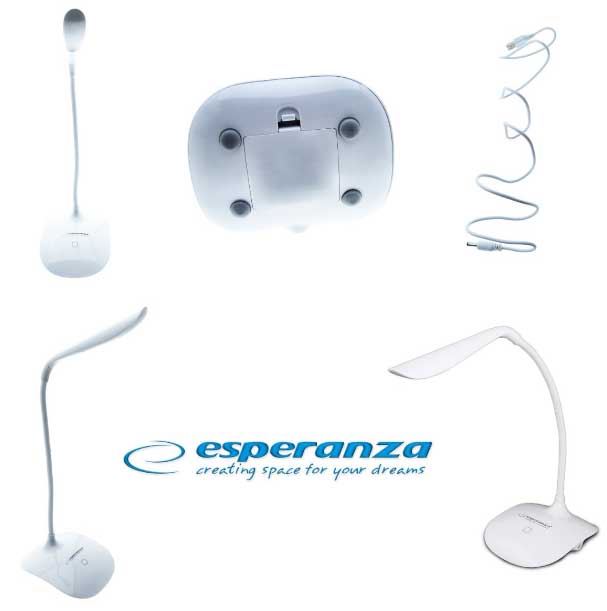 Stona lampa sa napajanjem preko USB-a ili baterija Esperanza Acrux White - detalj
