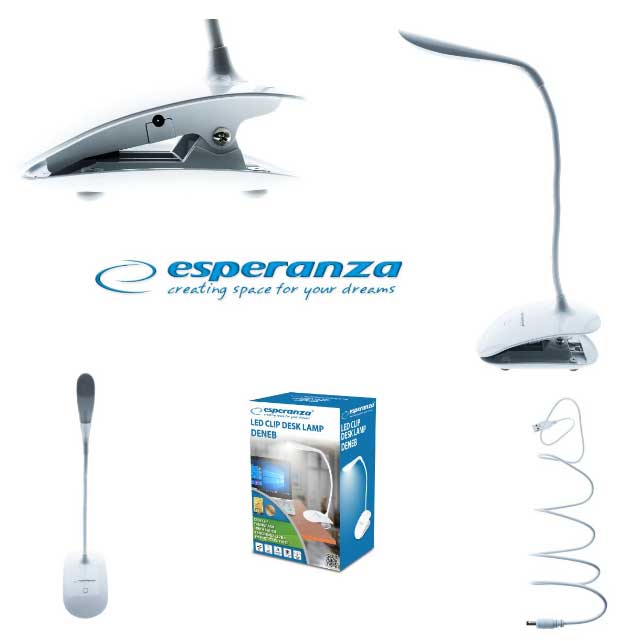 Stona lampa sa USB napajanjem Esperanza Deneb White - detalj