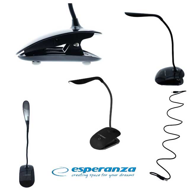 Stona lampa sa USB napajanjem Esperanza Deneb Black - detalj