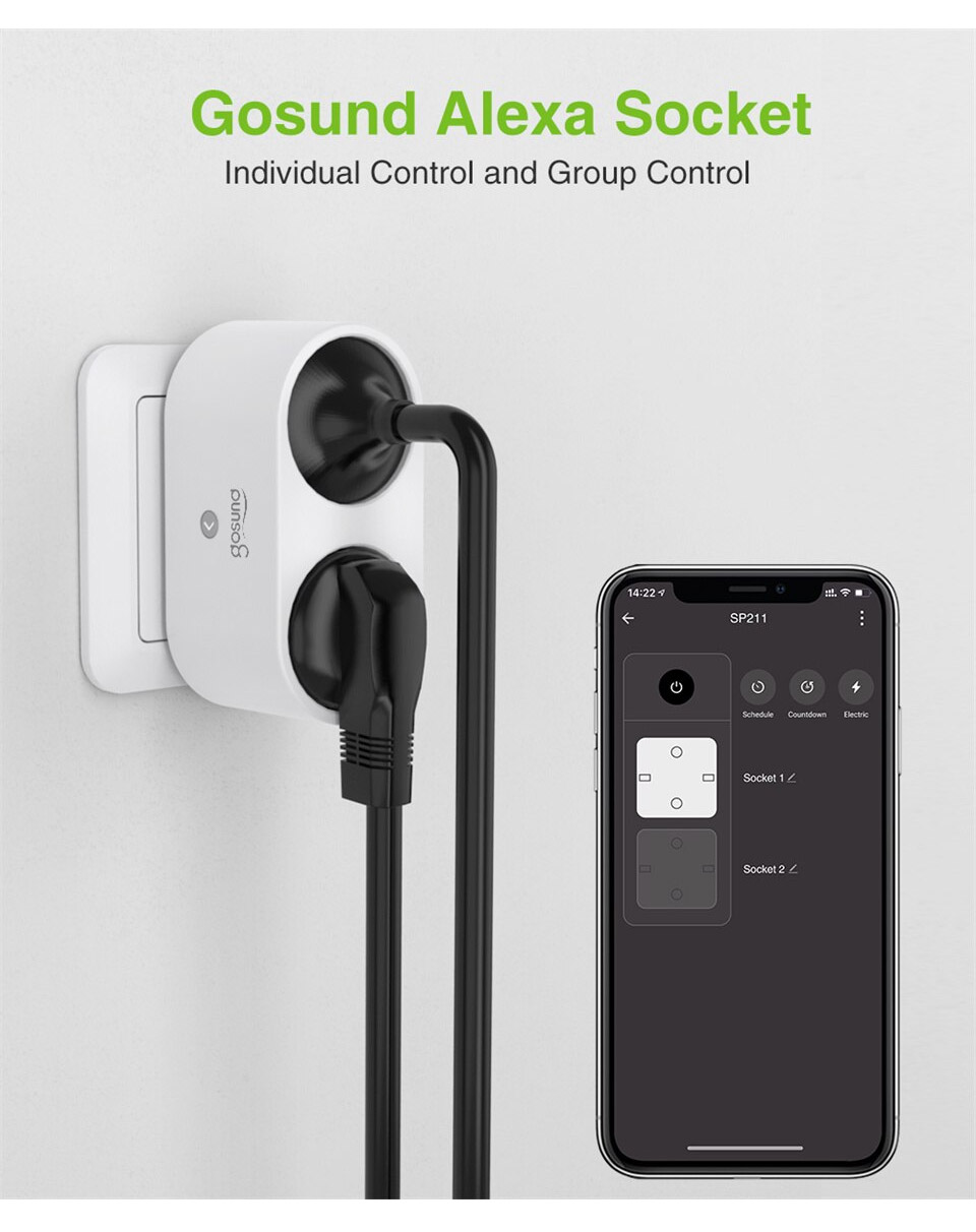 Dvostruka pametna WiFi utičnica Gosund SP211-1 - detalj