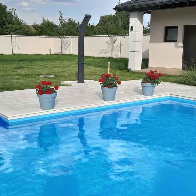 Velika saksija za cveće sa tacnom Standard 40 plava - detalj