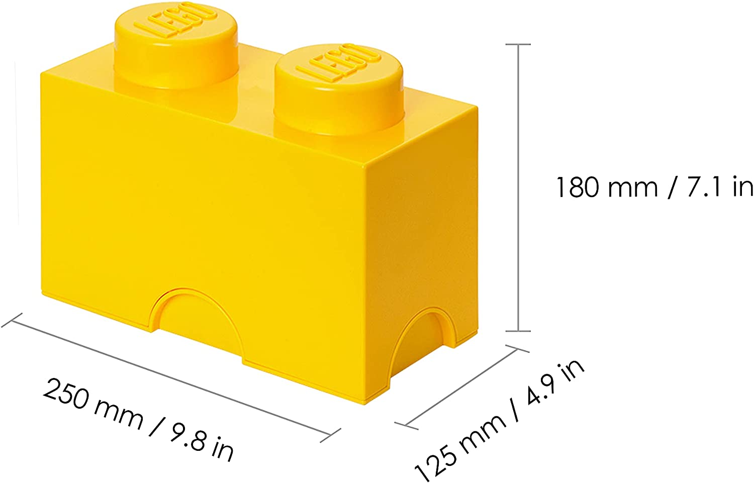 Kutija sa poklopcem LEGO® Kocka 2  24x18x12cm žuta 4002 - detalj