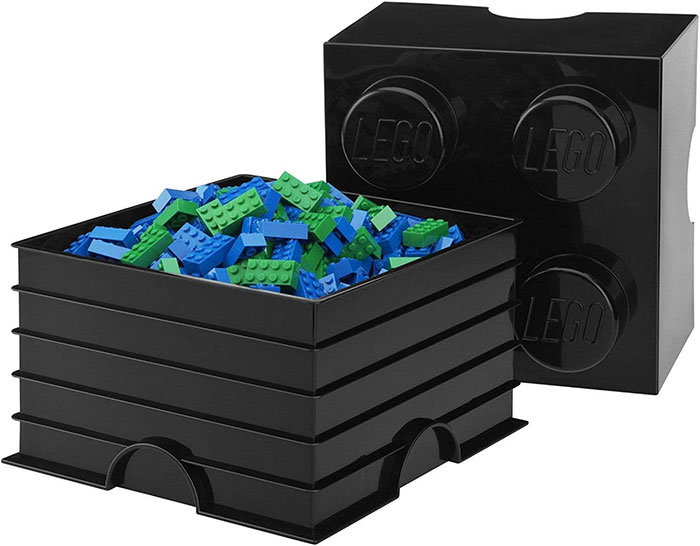 Kutija za odlaganje LEGO® Kocka 4  25x25x18cm crna 4003 - detalj