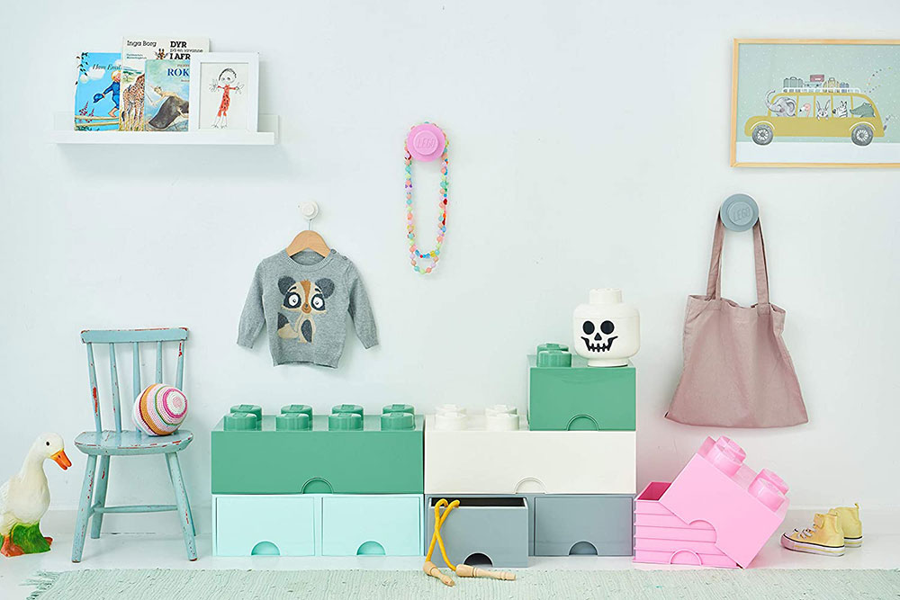 Kutija za odlaganje LEGO® Kocka 4  25x25x18cm kamenosiva 4003 - detalj