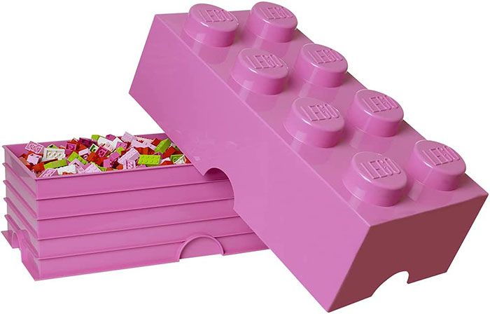 Kutija za odlaganje sa poklopcem LEGO® Kocka 8 50x25x18cm pink 4004 - detalj
