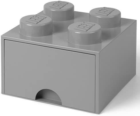 Kutija - fioka za odlaganje LEGO® Kocka 4 25x25x18cm tamnosiva 4005 - detalj