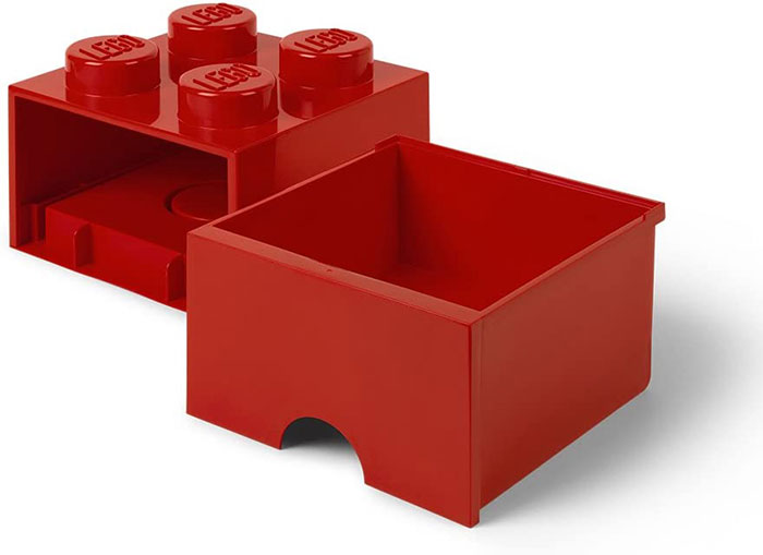 Stona fioka LEGO® Kocka 4  15x15x11cm crvena 4020 - detalj