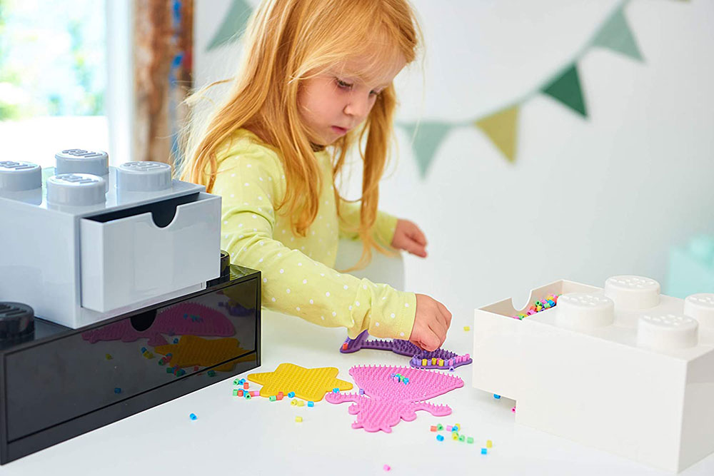 Stona fioka LEGO® Kocka 8 30x15x11cm siva 4021 - detalj