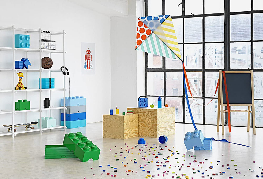 Okrugla kutija sa poklopcem LEGO® 12x18x12cm plava 4030 - detalj