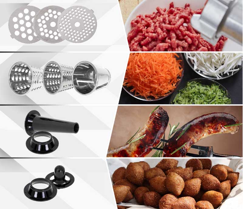 Multifunkcionalna mašina za mlevenje mesa sa dodacima za pravljenje kobasica i usitnjavanje povrća Adler AD4813 - detalj