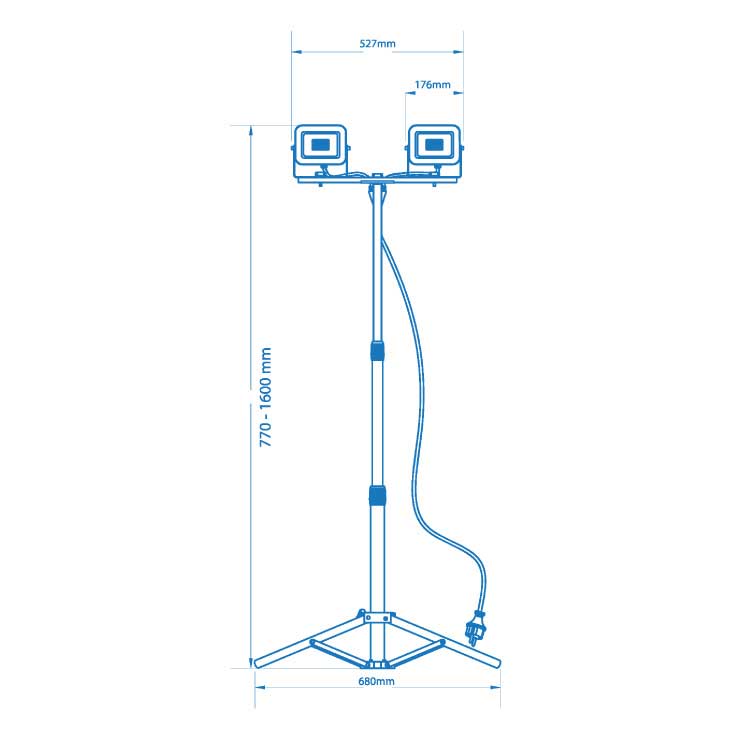Dupli reflektor sa stalkom 2x30W PLR-W3/2X30 - detalj