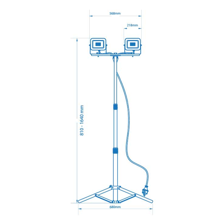 Dupli reflektor sa stalkom 2x50W PLR-W3/2X50 - detalj