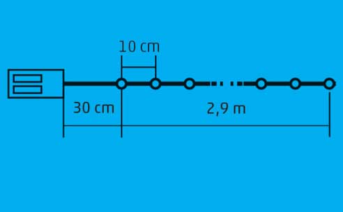 Dekorativne lampice na baterije 30 hladno belih LED dioda ML30/WH - detalj