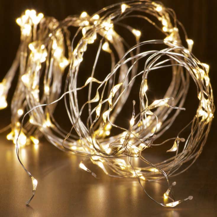 Račvasti svetleći niz sa 120 toplo belih LED dioda ML120/WW - detalj