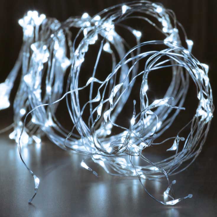 Račvasti svetleći niz sa 200 hladno belih LED dioda ML200/WH - detalj