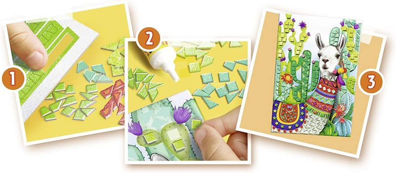 Mozaik za decu Kutija za olovke Kaktus i slika Lama Ravensburger 18351 - detalj