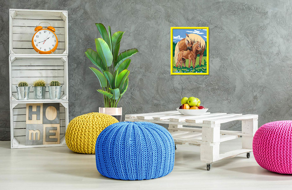 Ravensburger Bojanka po brojevima + akrilne boje Konji 28911 - detalj