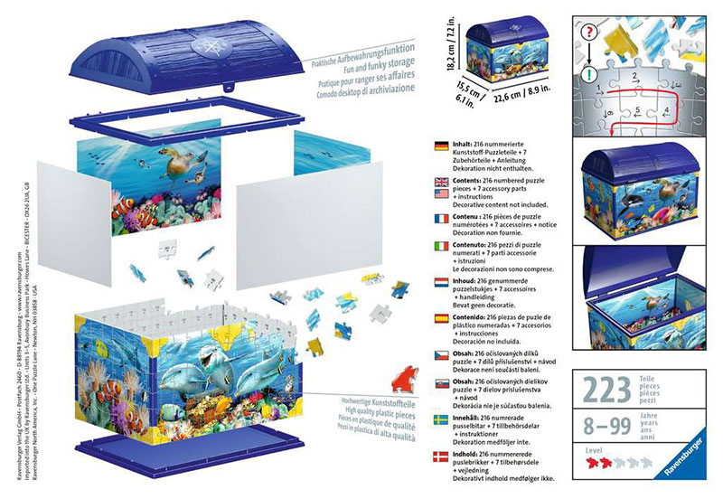 Ravensburger Napravi sam Kutija za sitnice od puzli Delfini 11174 - detalj