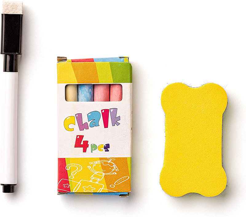 WOODY Dvostrana tabla za pisanje sa priborom, brojevima i slovima 90107 - detalj