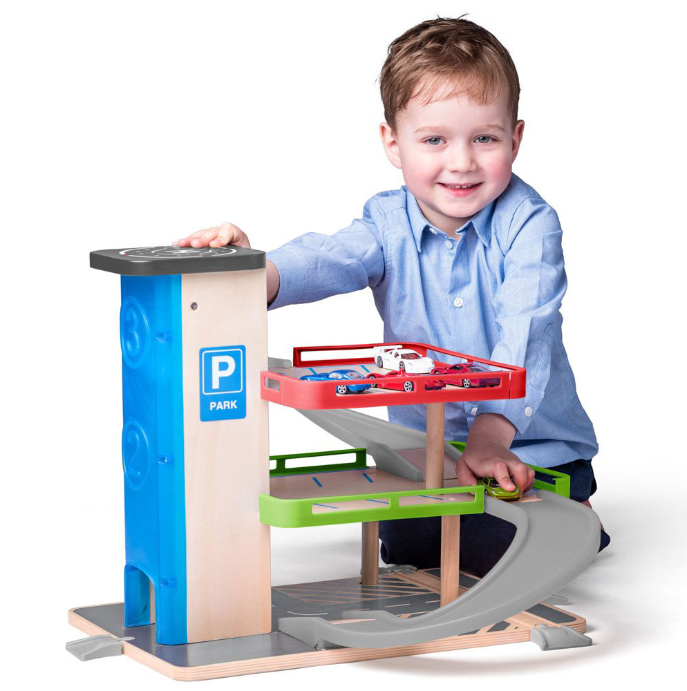 WOODY Garaža za automobilčiće sa liftom 91847 - detalj