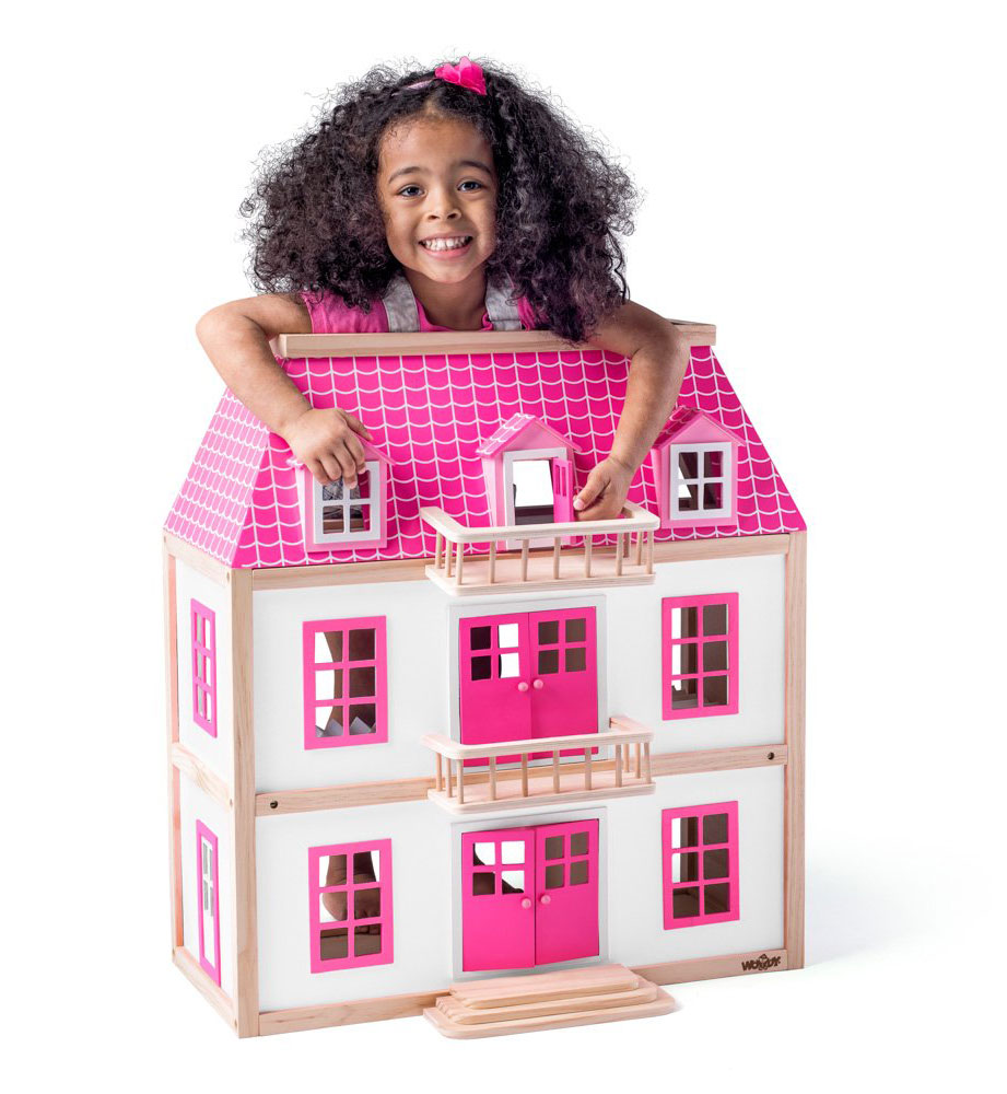 WOODY Kućica za lutke sa nameštajem i lutkama Vila Wisteria 91873 - detalj